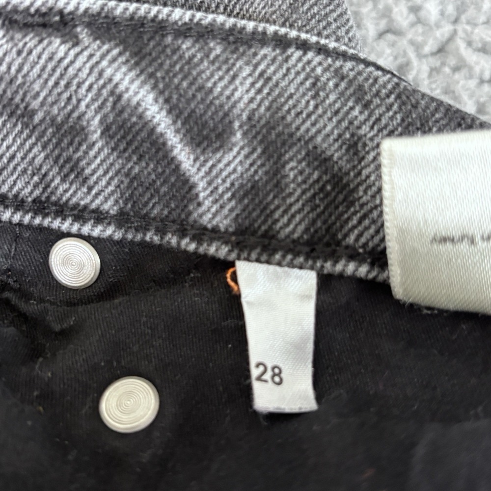 Reformation Jeans 28 Gray Cropped Wide Leg Button Fly Raw Hem Sustainable Fabric - Picture 5 of 12